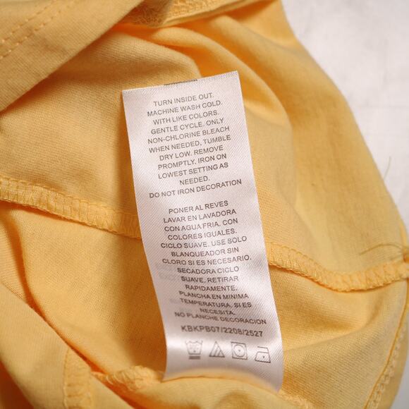 4/$20 - Kensie Girls Flutter Sleeve Yellow Embroidered Crop Top Size 7/8 - Picture 7 of 8